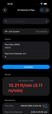 Hydraulic Reference Tables